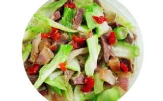 西兰花梗煨咸肉